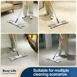 Flat Mop – 360° Rotating Head, Easy Squeeze | Velvet Wipe