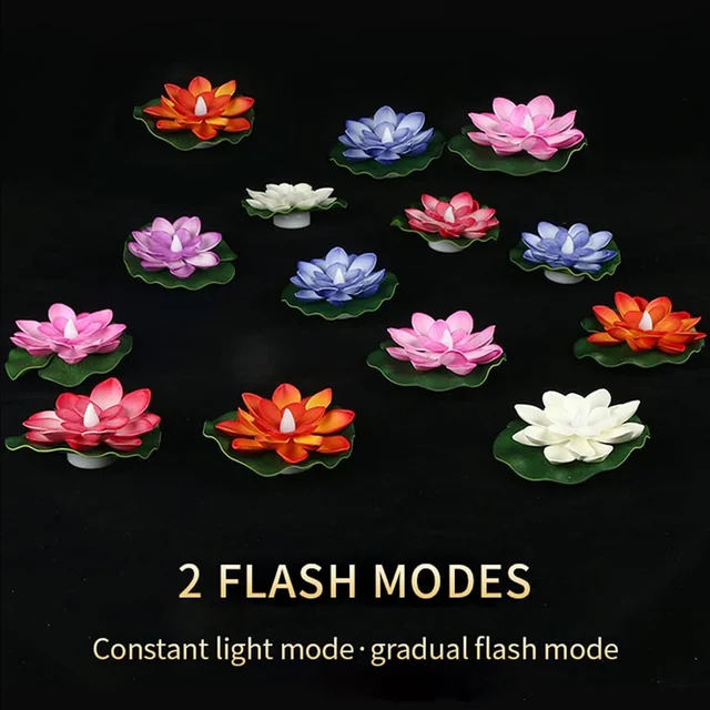 Floating Lotus LED Candles – Smokeless & Waterproof (Pack of 6) | Indo Glow