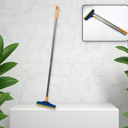 Floor Cleaning Brush – Long Handle 2-in-1 Wiper & Scrubber | Velvet Wipe