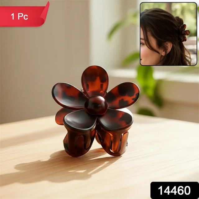 Flower Hair Clip – Elegant Plastic Claw for Secure Hold