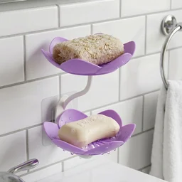 Flower Shape Double Layer Soap Dish – Wall Mount, Self Draining
