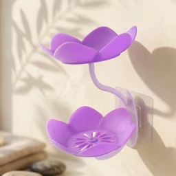 Flower Shape Double Layer Soap Dish – Wall Mount, Self Draining