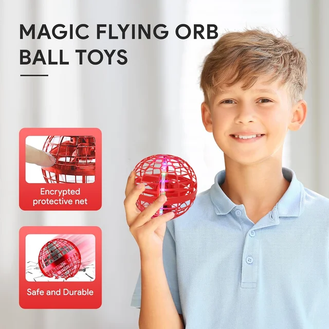 Flying Ball Toy – RGB Lights, 360° Rotation & USB | Spark Tots