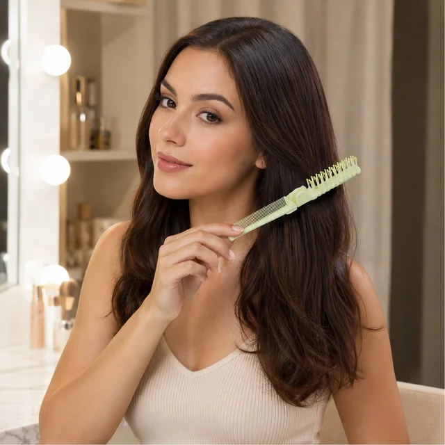 Foldable 2-in-1 Hair Comb & Brush – Compact & Travel-Friendly Design