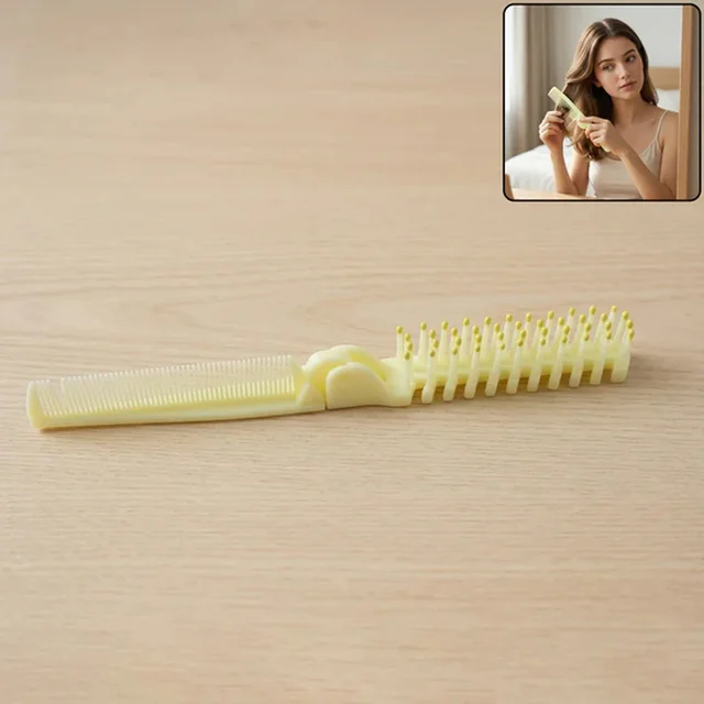 Foldable 2-in-1 Hair Comb & Brush – Compact & Travel-Friendly Design