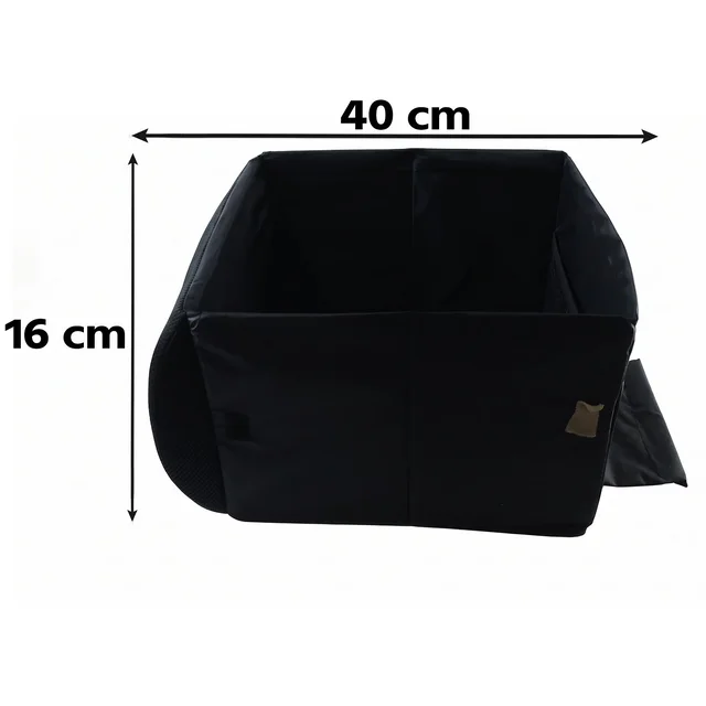 Foldable Car Organizer Box, Front Seat Storage with Fold-Out Armrest Cushion (1 Pc)