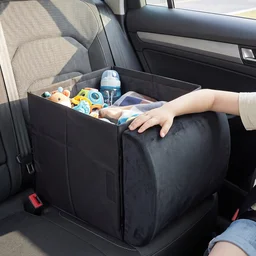 Foldable Car Organizer Box, Front Seat Storage with Fold-Out Armrest Cushion (1 Pc)