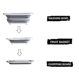 Foldable Chopping Board – 3-in-1 Dish Rack & Washing Bowl | Indo Glow