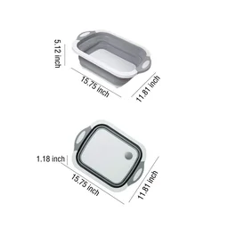 Foldable Chopping Board – 3-in-1 Dish Rack & Washing Bowl | Indo Glow