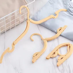 Foldable Cloth Hanger with Dual Clips – Space-Saving Laundry Organizer