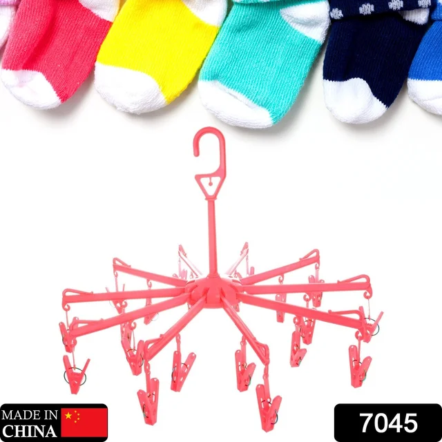 Foldable Clothes Drying Rack – 16 Clip Hanger for Delicates | Mini Bubbles