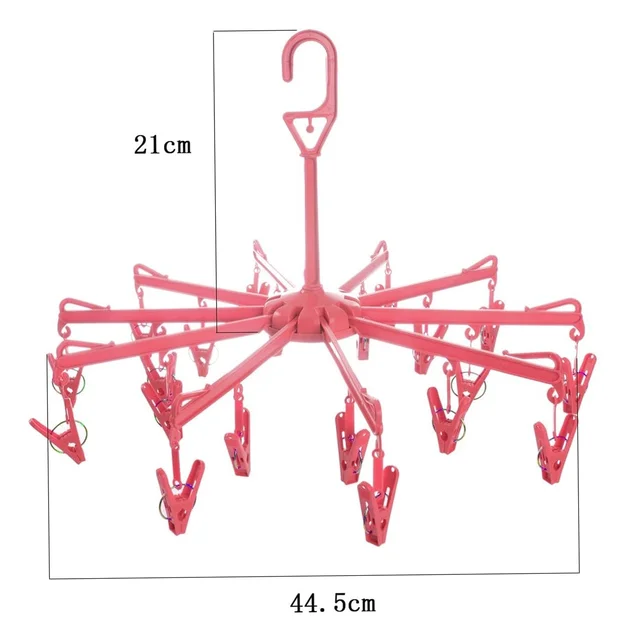 Foldable Clothes Drying Rack – 16 Clip Hanger for Delicates | Mini Bubbles