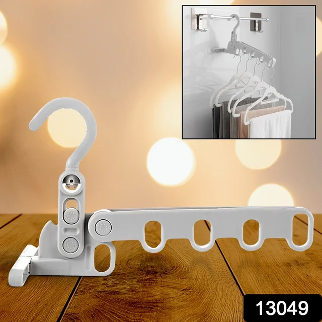 Foldable Clothes Hanger – 5-Hole Space-Saving Travel Rack | BathNova