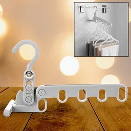 Foldable Clothes Hanger – 5-Hole Space-Saving Travel Rack | BathNova