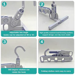 Foldable Clothes Hanger – 5-Hole Space-Saving Travel Rack | BathNova