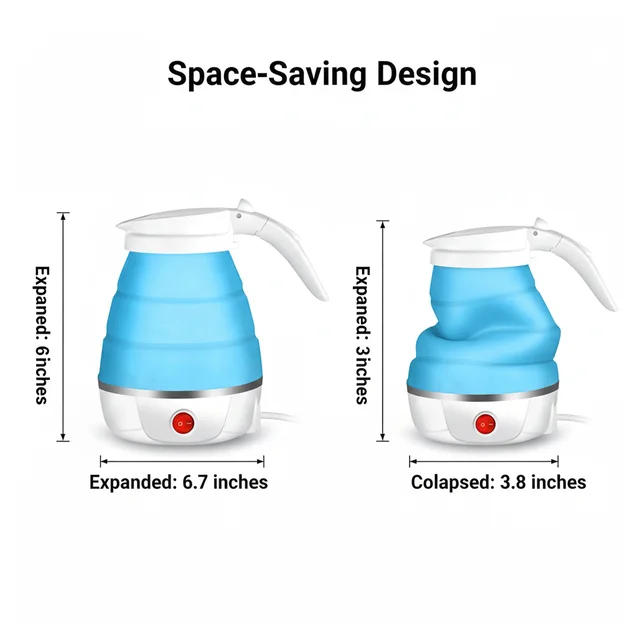 Foldable Electric Kettle – Portable 0.6L Travel Boiler | Siplix