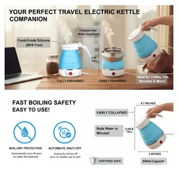 Foldable Electric Kettle – Portable 0.6L Travel Boiler | Siplix