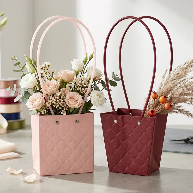 Foldable Flower Packaging Bag – Elegant & Water-Resistant Design