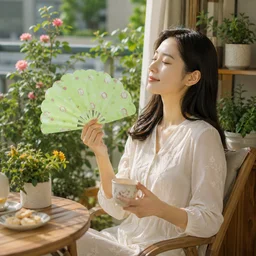 Foldable Handheld Fan 1 Pc Cute Printed Portable Manual Cooling Fan (1 Pc)