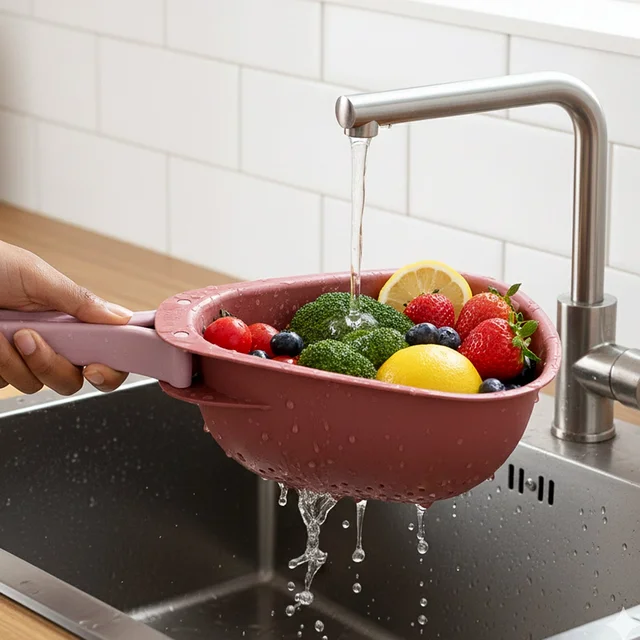 Foldable Kitchen Colander – Space Saving with Drain Base