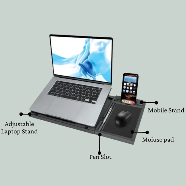Foldable Laptop Stand – Ergonomic & Portable for Desks | Desk Crew