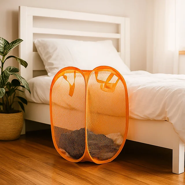 Foldable Mesh Laundry Basket – Lightweight, Breathable Hamper