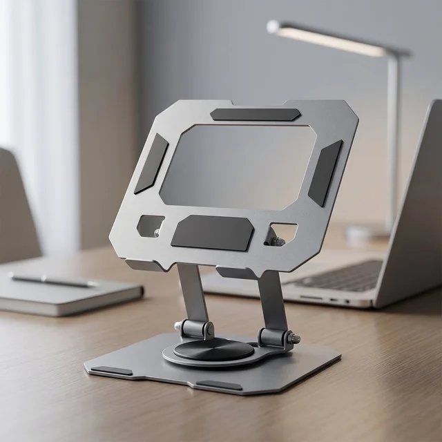 Foldable Metal Phone & Tablet Stand – Adjustable & Portable Desktop Support