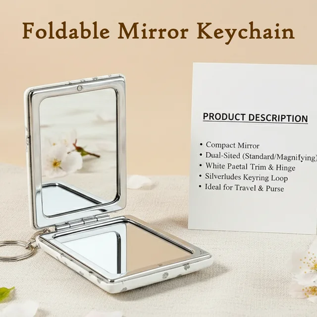 Foldable Mirror Keychain – Compact, Cute Elephant Design