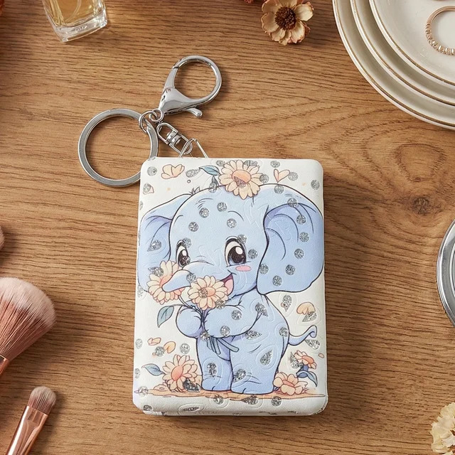 Foldable Mirror Keychain – Compact, Cute Elephant Design