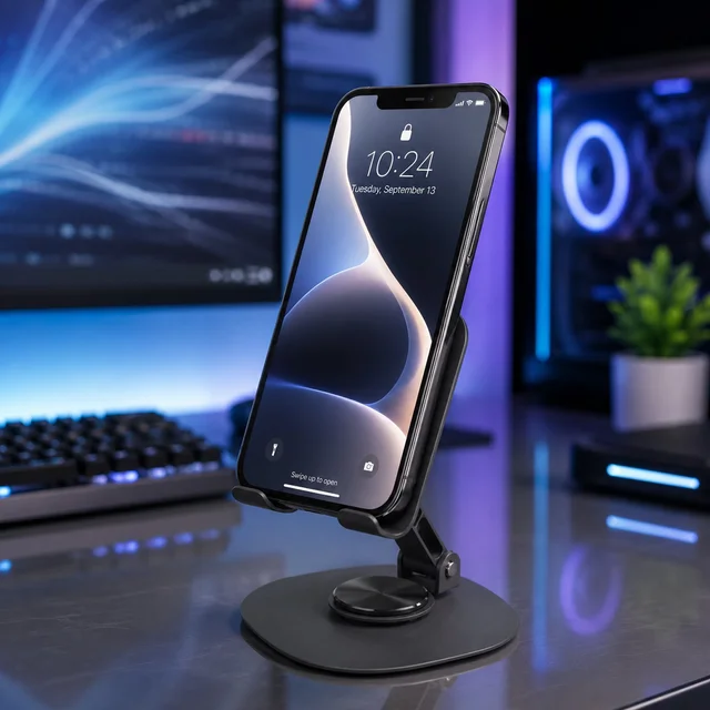Foldable Mobile Stand – 360° Rotatable & Portable Metal Holder