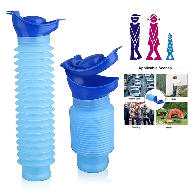 Foldable Portable Urinal Bottle – Leakproof 750ml Travel Potty