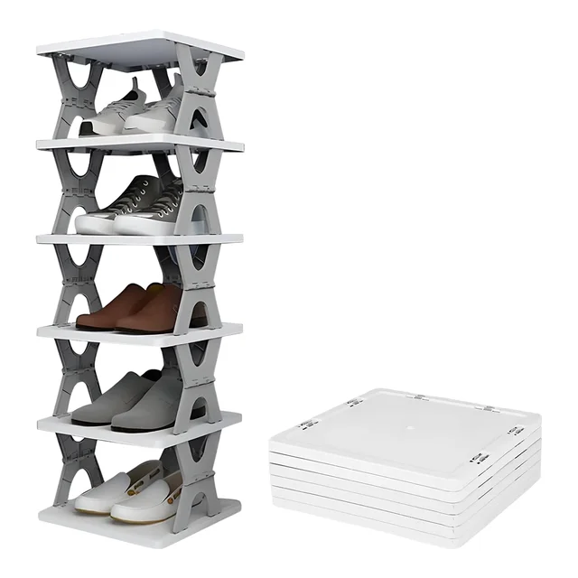 Foldable Shoe Rack 6-Layer – Space-Saving Organizer | Organivo