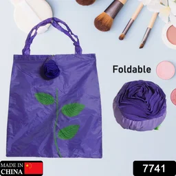 Foldable Shopping Bag – Rose Design Reusable Eco Tote | Organivo