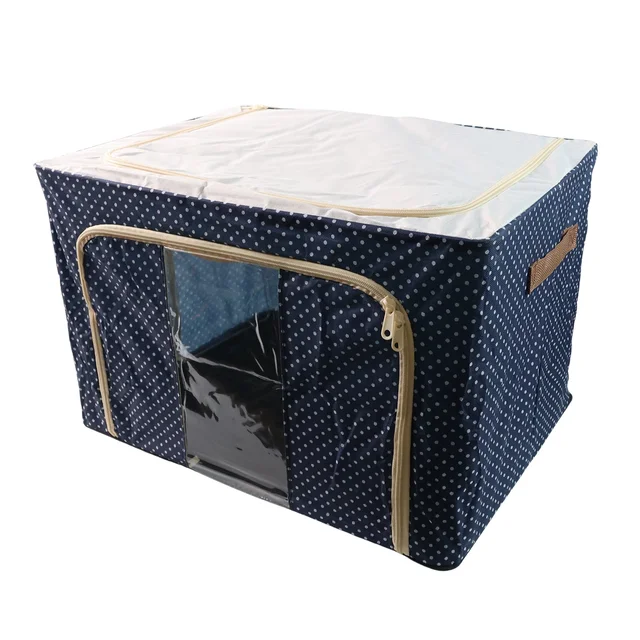 Foldable Steel-Frame Clothes Storage Box – Dust-Proof Organizer