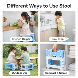 Foldable Step Stool – Portable & Space-Saving for Kids & Adults
