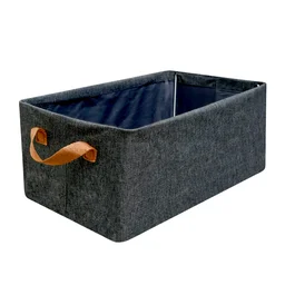 Foldable Storage Box – 46.5 cm Cotton Linen Organizer | Organivo