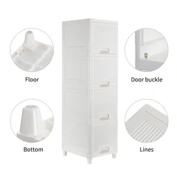 Foldable Storage Cabinet – 4-Layer Plastic Drawers | Velvet Organizers