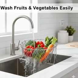 Foldable Strainer Basket – Stainless Steel, Space-Saving | Vastate
