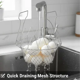 Foldable Strainer Basket – Stainless Steel, Space-Saving | Vastate