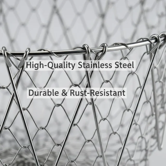Foldable Strainer Basket – Stainless Steel, Space-Saving | Vastate