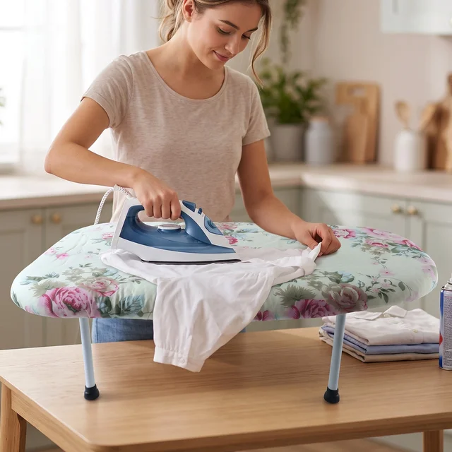Foldable Tabletop Ironing Board, Portable Mini Iron Board with Cotton Cover (1 Pc)