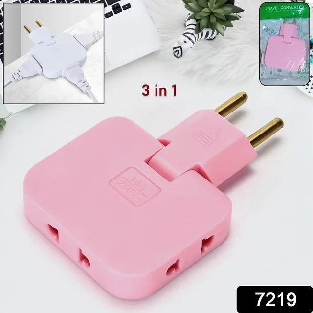 Foldable Wall Plug Adapter – 3-in-1 Compact Travel Socket | Tetherix