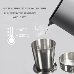 Folding Camping Cup – Stainless Steel Portable with Keychain | hydrozilla