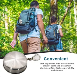 Folding Camping Cup – Stainless Steel Portable with Keychain | hydrozilla