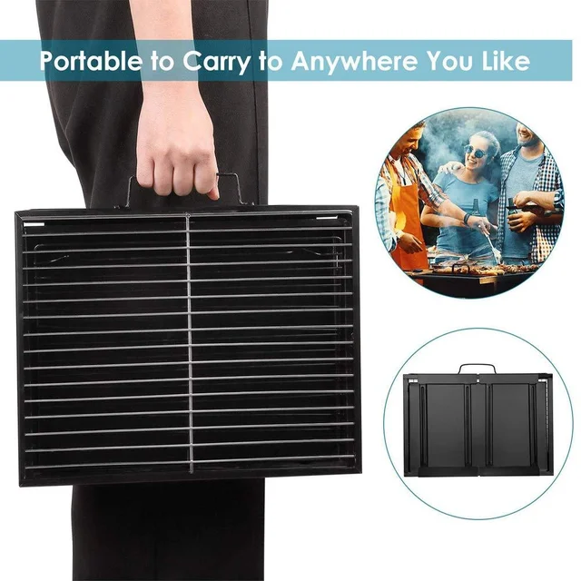 Folding Charcoal Grill – Portable Carbon Steel BBQ | Siplix