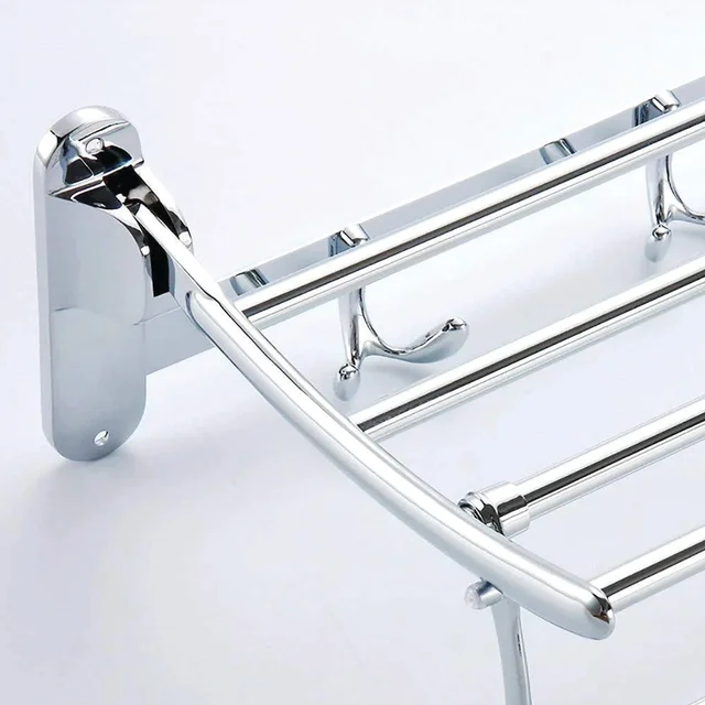 Folding Towel Rack – 18-Inch Stainless Steel for Bathroom | BathNova
