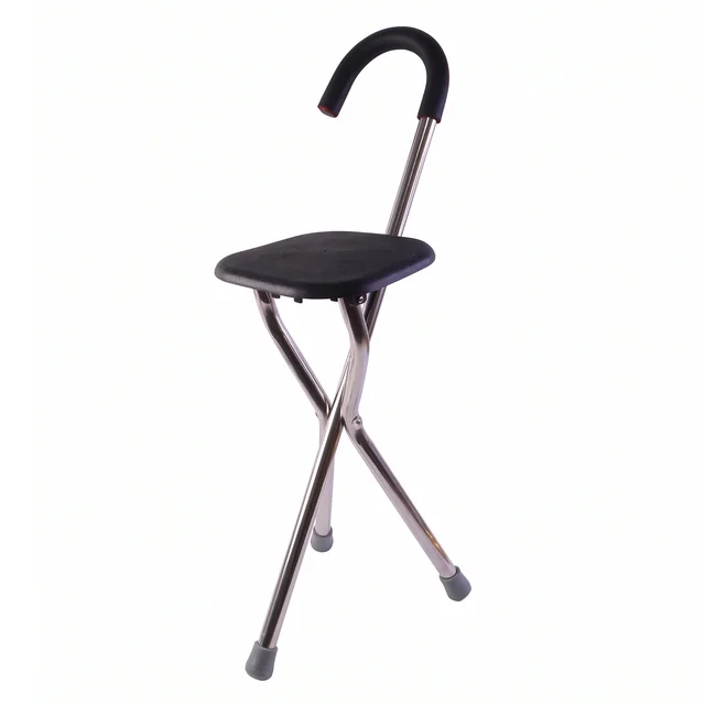 Folding Walking Stick with Seat 3 Leg Cane Stool Chair Support Stand (1 Pc)