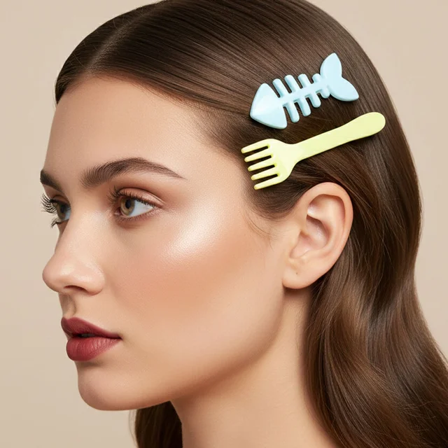 Food Shape Hair Clip Set – Cute 4-Piece Stylish Accessories