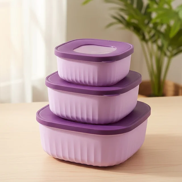 Food Storage Container Set – Leak-Resistant, Stackable 3-Piece