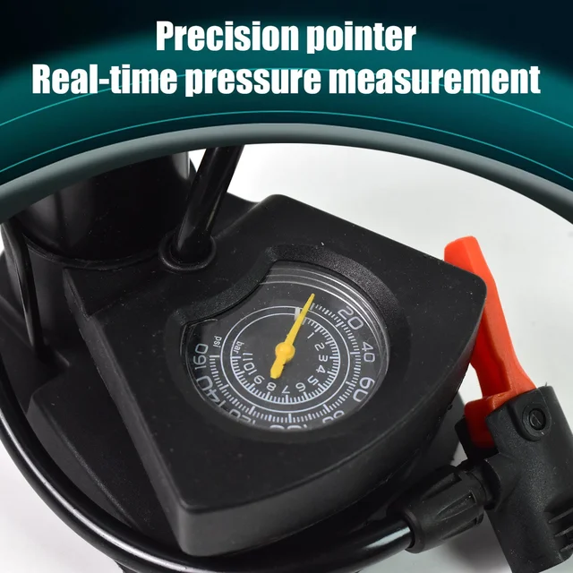Foot Bike Pump – Portable Cycle Tire Inflator with Gauge | Indo Glow